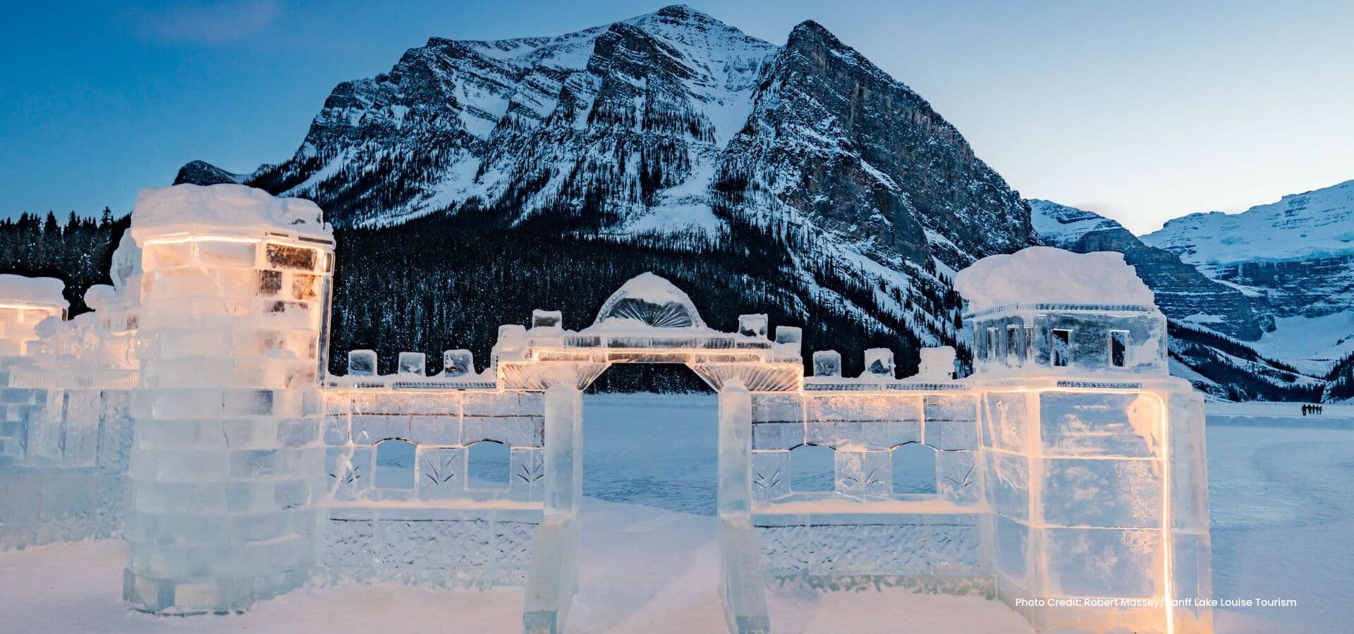 Ice castle on Lake Louise. Photo courtesy of BLLT.