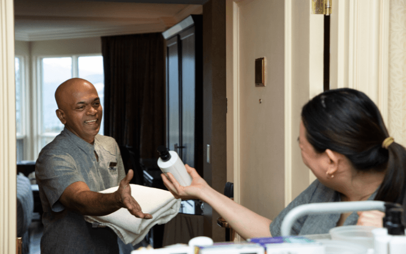 Housekeeping Employees working together. Photo courtesy of BLLHA and Rimrock Resort Hotel.